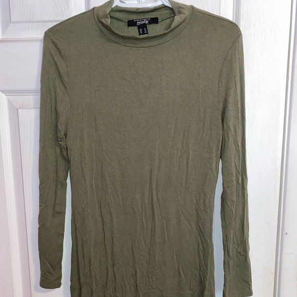 Green Mock Neck Dress - Picture 1 of 2
